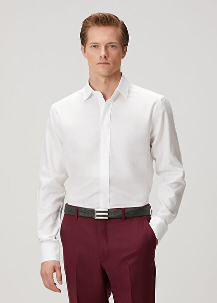 White Ethnic Patterned Shirt
