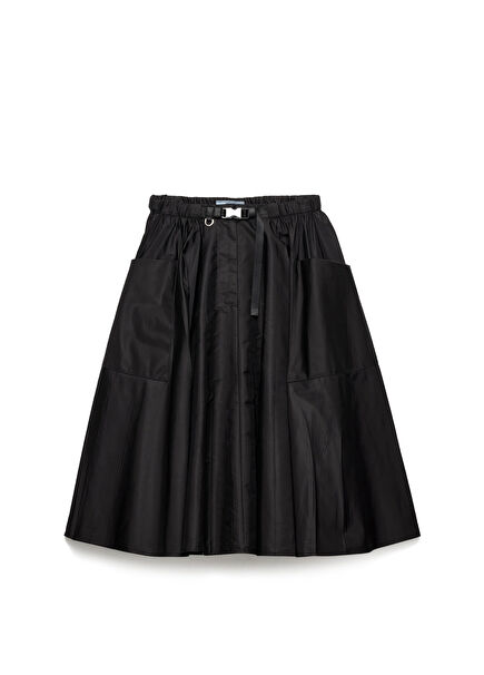 Re-Nylon Black Flared Women's Skirt