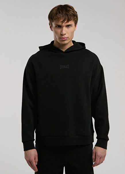 Ever Relaxed Comfort Black Hooded Men's Sweatshirt