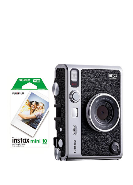 Instax Mini Evo Siyah Fotoğraf Makinesi + 10'lu Film