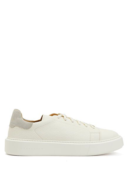 White Mens Leather Sneakers