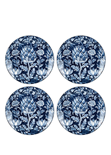 Lunara Mavi Desenli Seramik 4'lü Tabak Seti 27 cm
