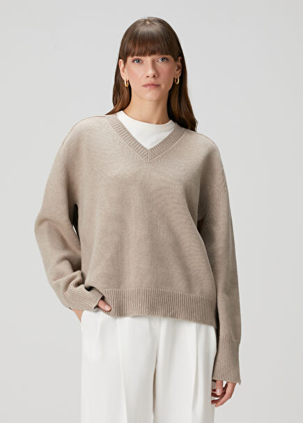 Beige Wool Knitwear
