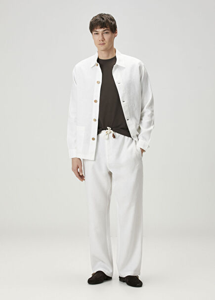 Axel White Linen Outer Shirt