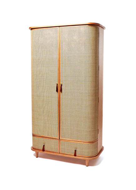 Francesco Masif Ahşap Bej Gardırop