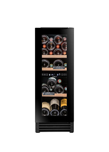 Siyah 25 Şişe Kapasiteli Ankastre Tezgah Altı Şarap Dolabı AVU27D82