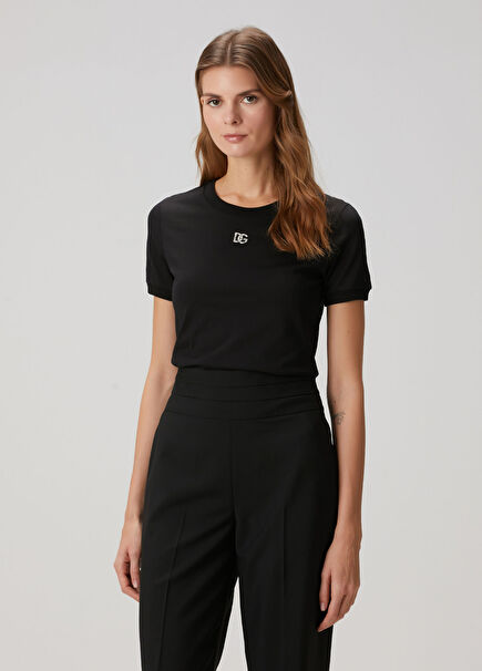 Siyah Logo Detaylı T-shirt