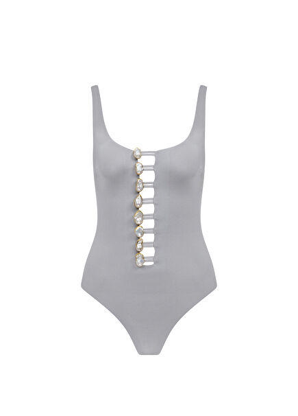 Be Happy Grey Real Pearly Women's Swimsuit