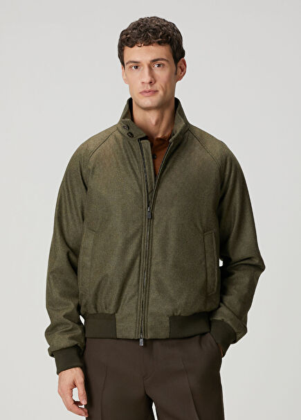 Green Wool Bomber Jacket