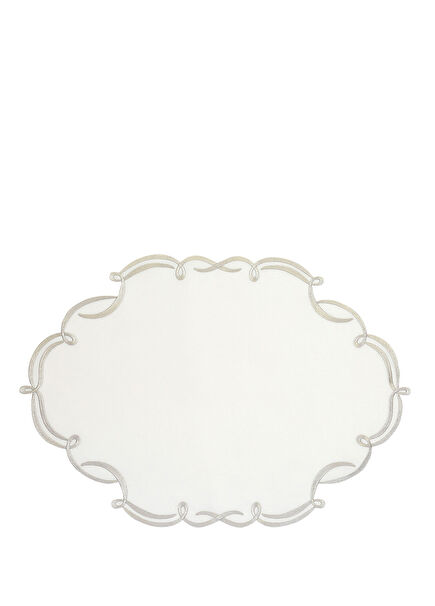 Bella Silver Embroidered Linen American Service 35x50 cm