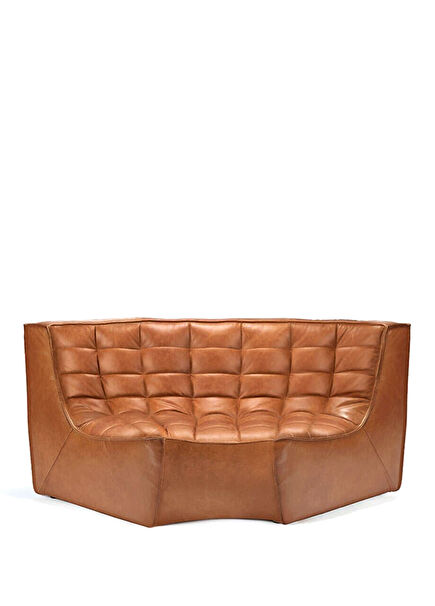 N701 Round Beige 2-Piece Corner Sofa