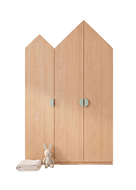 Big House Naturel Ahşap Çocuk Odası Gardrop