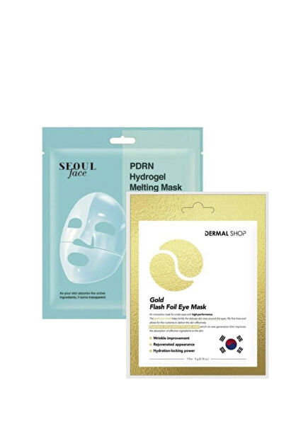 Dermal Pdrn Eriyen Maske Nemlendirici Cilt Onarıcı Şeffaf Jel Maske 34 gr ve Göz Maskesi Gold 4 gr.