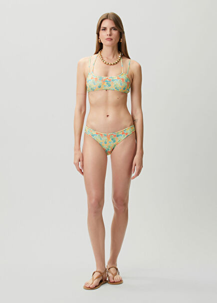 Green Patterned Bikini Bottoms