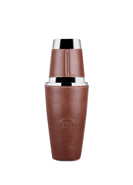 Tan Leather Sheathed Steel Double Coated Shaker