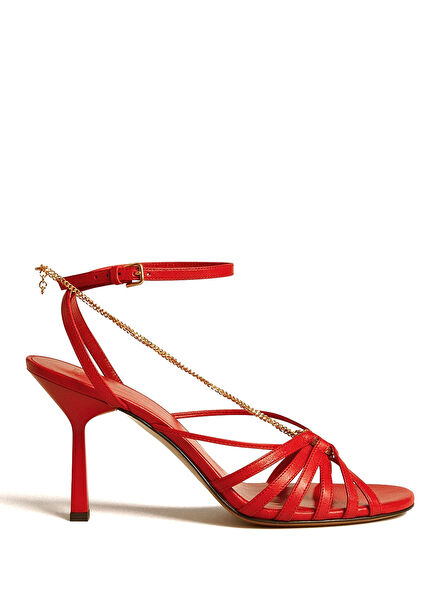 Red Women's Leather Sandals