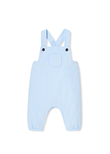 Blue Velvet Sleeveless Baby Boy Salopet