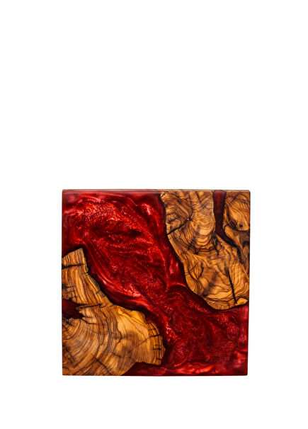 Block Bordo Pirinç Ayak Dekoratif Tabak