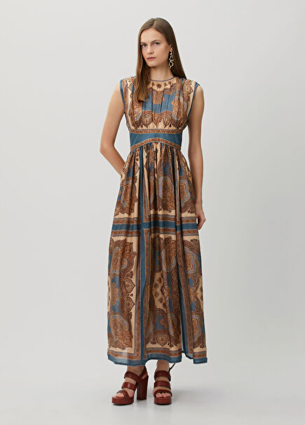 Mahon Paisley Maxi Silk Dress