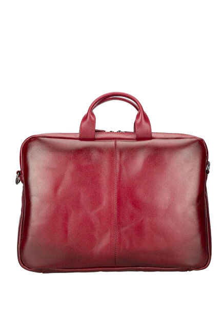 BloomUrban Shield 16" Crimson Kırmızı Deri Laptop Macbook Çantası