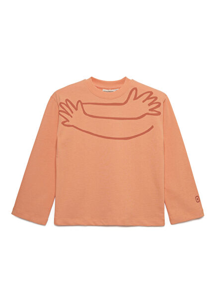 Nº03 Orange Long Sleeve Kids Organic Cotton Bodysu