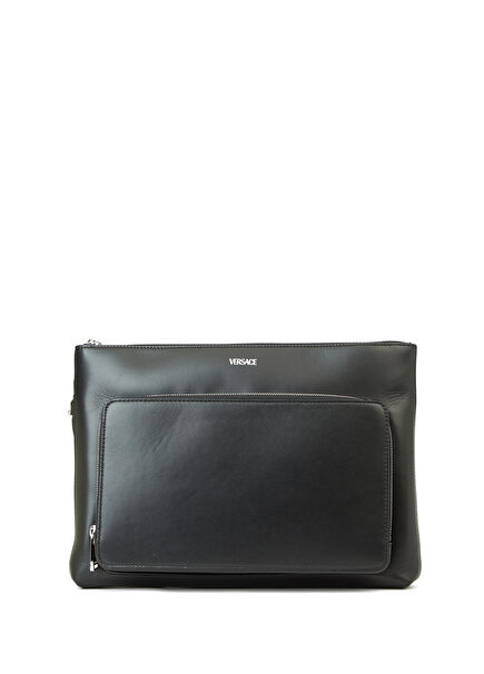 Cargo Large Black Men's Leather Clutch