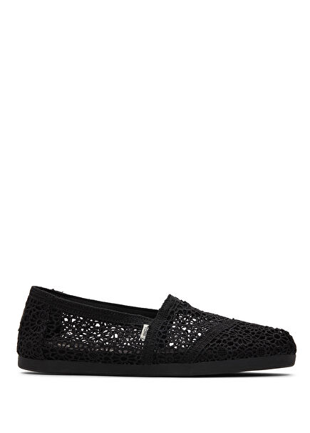 Alpargata Classic Moroccan Crochet Siyah Kadın Espadril Ayakkabı