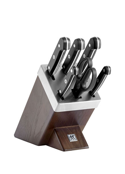 Gourmet Self-Sharpening 7-Piece Steel Block Knife Set