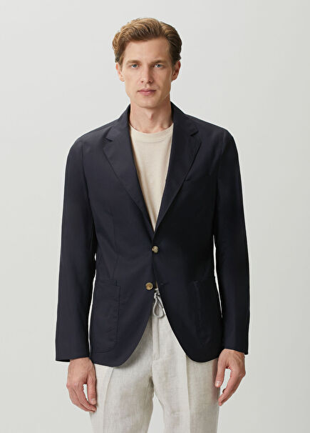 Navy Blue Wool Jacket
