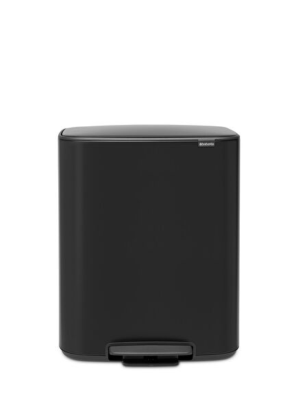 Bo Matt Black Steel Kitchen Trash Can with Pedal 2X30L