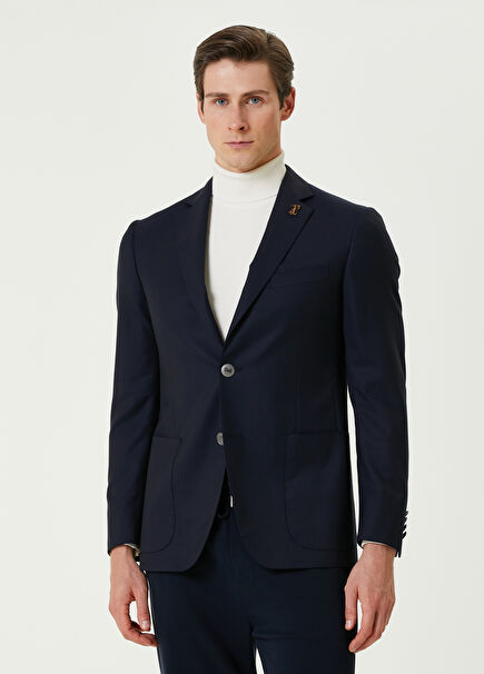 Vicenza Navy Blue Wool Jacket