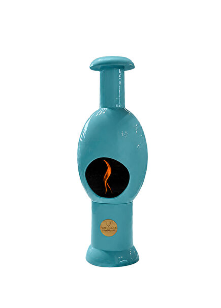 Egg Fireplace Light Blue Ceramic Fireplace