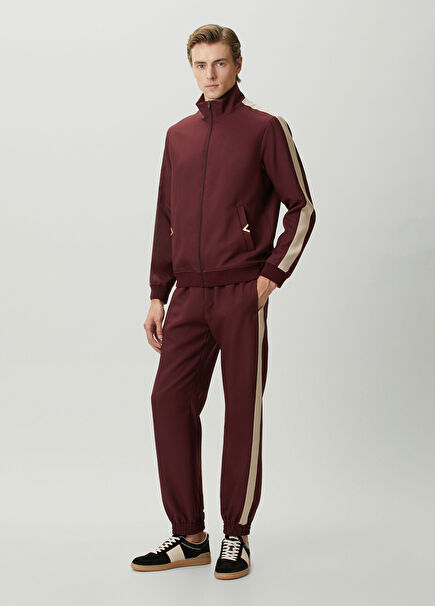 Burgundy Waist Corded Jogger Sweatpants