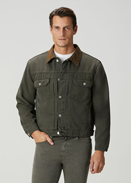 Açık Haki Denim Ceket