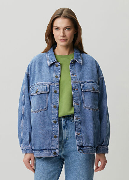 Joybird Koyu Mavi Denim Ceket
