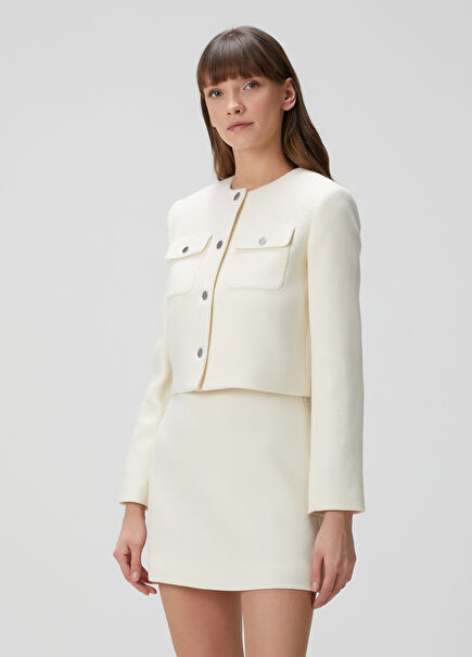 Ivory Tweed Coat