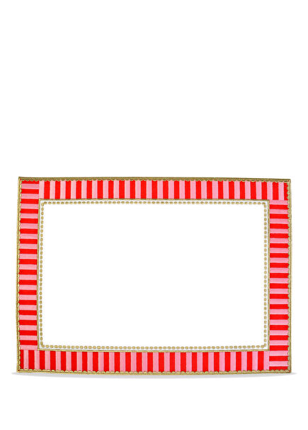 Dekoratif Candy Serisi Keten Pembe Kırmızı Damalı Keten Amerikan Servis 35x50 cm