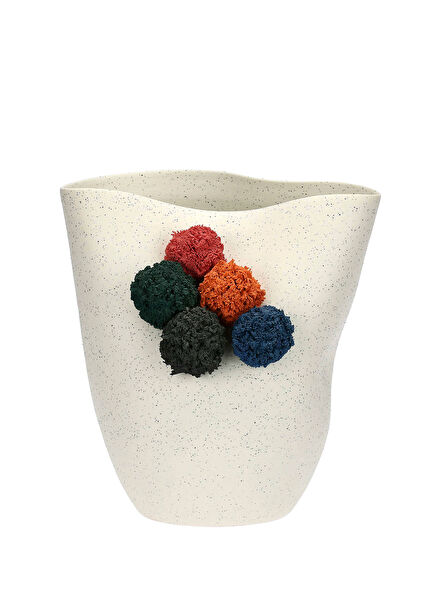 ROSE & TULIPANI MILANO Pompompon White Ceramic Vase