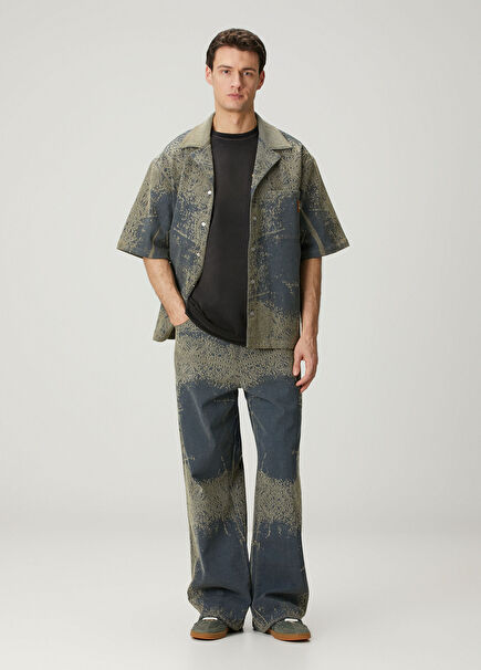 Faded Bandana Dark Blue Baggy Jeans