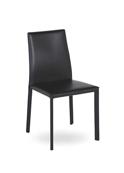 Yespica Black Armless Leather Dining Room Chair