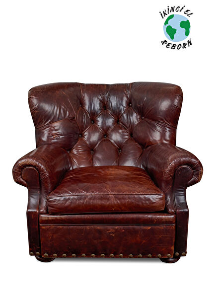 Ralph Lauren Writer’s Chair Kahverengi Deri Berjer