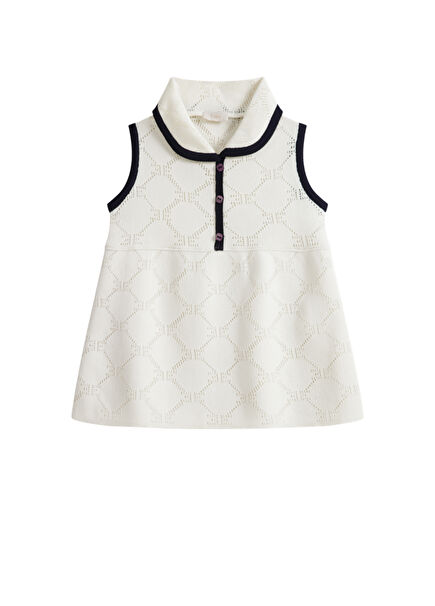 Pearl Marina Ecru Sleeveless Girls' Knit Dress