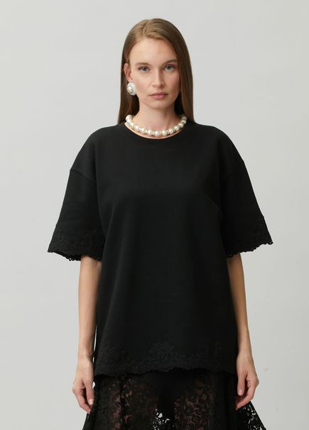 Siyah Dantelli T-shirt