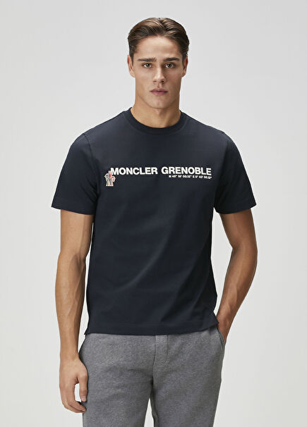 Lacivert Logo Baskılı T-shirt