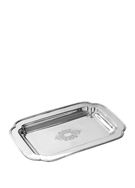 Hand-Drawn Silver Plexi Service Tray 30 cm