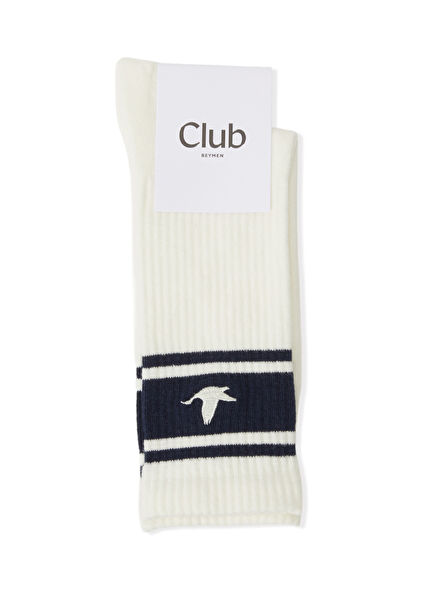White Logo Embroidered Men's Sports Socks