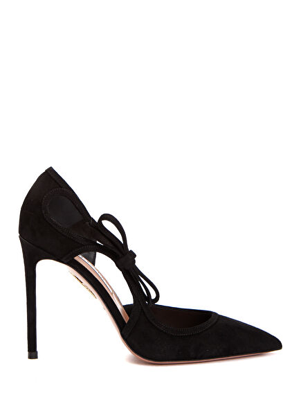 Soave Siyah Deri Topuklu Ayakkabı