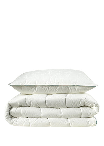 Jade White Cotton Bamboo Double Duvet 195 x 215 cm