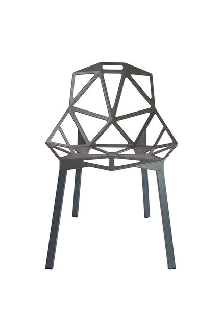 One Grey Aluminium Armless Chair