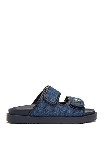 Navy Blue Women's Denim Slippers